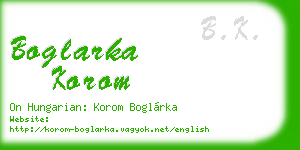 boglarka korom business card