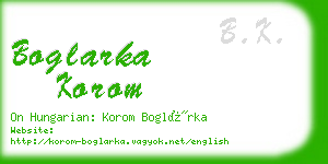 boglarka korom business card